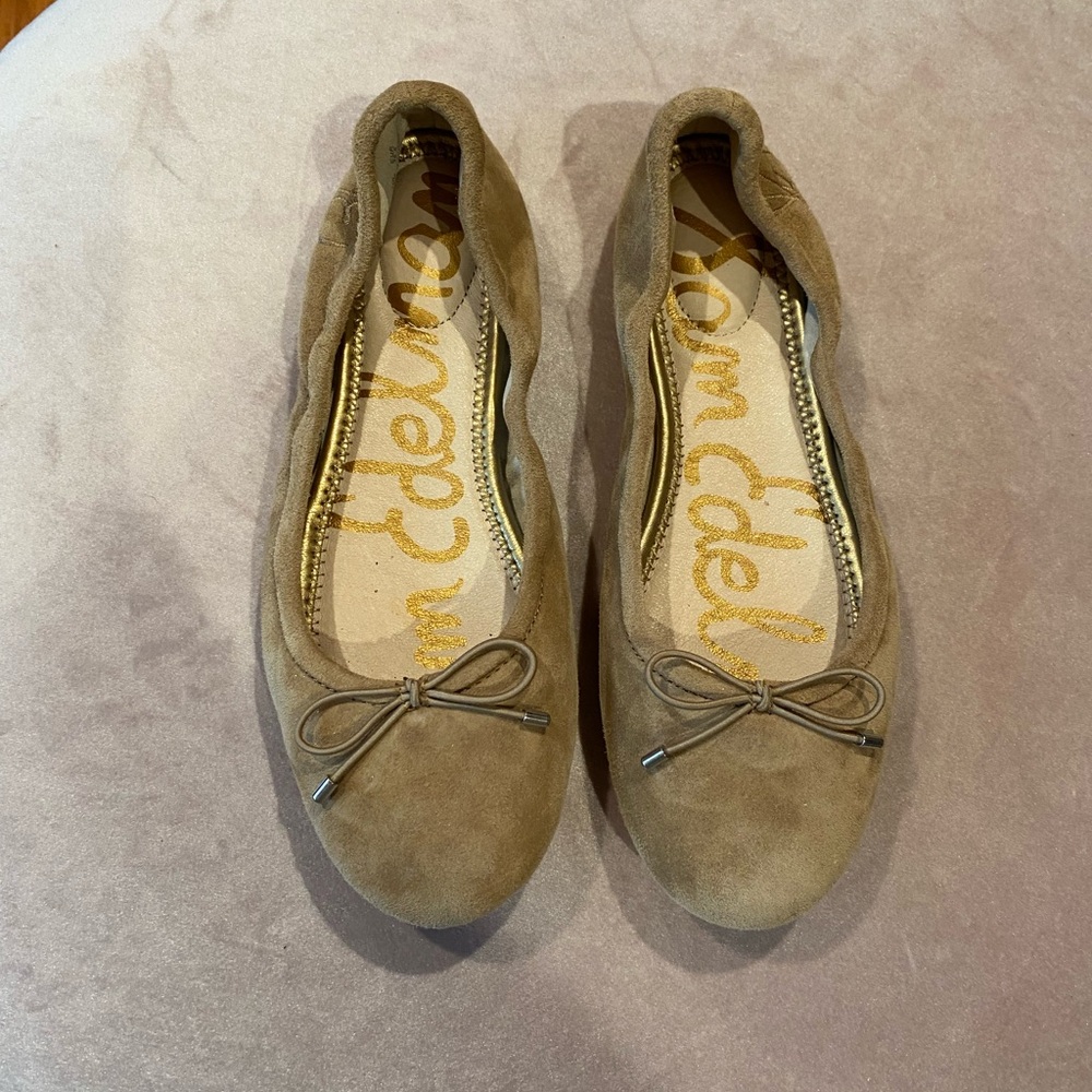 Sam Edelman Women's Tan Suede Ballet Flats